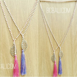 bali stone beads necklace tassels charms leaves fashion wholesale price